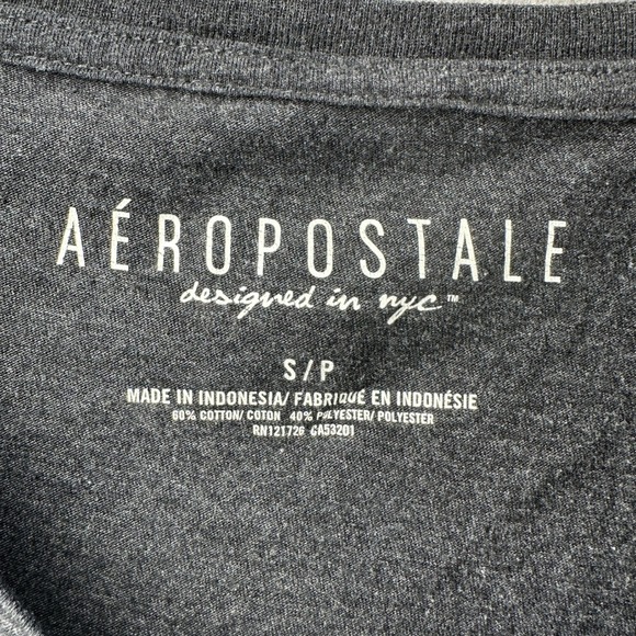 Aeropostale Gray Rhinestone 87 Tee Shirt V Neck Short Sleeve Women's Small - Picture 4 of 5